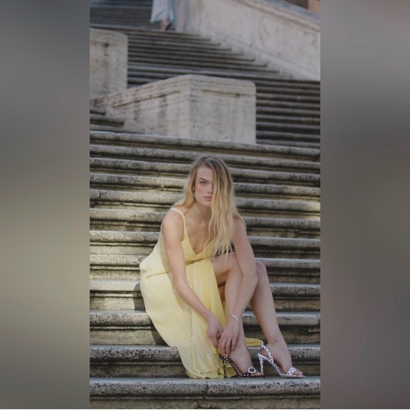 🔥 NWT Anthropology Hutch Mikayla Yellow Sequin Maxi Dress Size 6 - Picture 6 of 15